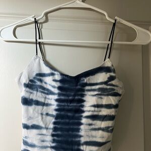 Aeropostale Blue and White Tie-Dye Bungee Cami